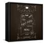 Fast Food on the Restaurant Menu Chalkboard-incomible-Framed Stretched Canvas