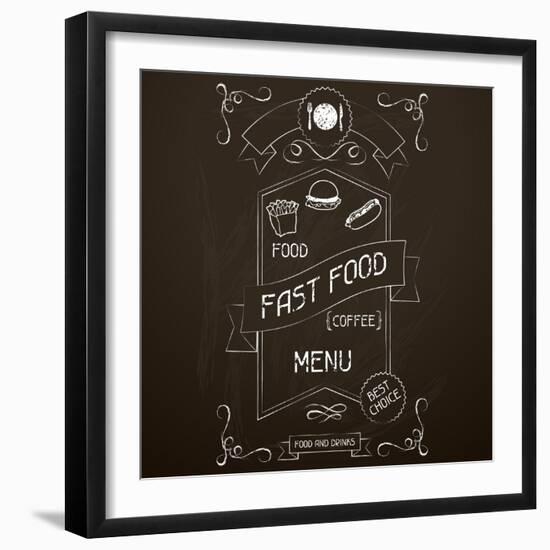 Fast Food on the Restaurant Menu Chalkboard-incomible-Framed Art Print