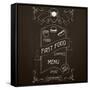 Fast Food on the Restaurant Menu Chalkboard-incomible-Framed Stretched Canvas