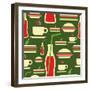 Fast Food Pattern-cienpies-Framed Art Print