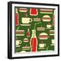 Fast Food Pattern-cienpies-Framed Art Print