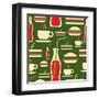 Fast Food Pattern-cienpies-Framed Art Print