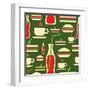 Fast Food Pattern-cienpies-Framed Art Print