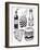 Fast Food Set Vintage Linear Style.-Katja Gerasimova-Framed Art Print