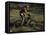 Fast Moving Mountain Biker, Mt. Bike-Michael Brown-Framed Stretched Canvas