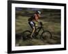 Fast Moving Mountain Biker, Mt. Bike-Michael Brown-Framed Photographic Print