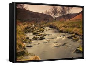 Fast Moving Stream, Near Ladybower Reservoir, Peak District Nat'l Park, Derbyshire, England-Ian Egner-Framed Stretched Canvas