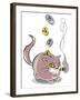 Fat cat piggy bank - allegorical illustration of financial crisis-Neale Osborne-Framed Giclee Print