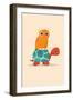 Fat Cat Rides Turtle-Jay Fleck-Framed Art Print