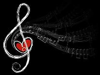 Treble Love and Music Notes-fat_fa_tin-Framed Art Print