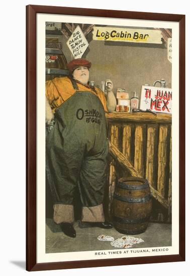 Fat Lady at Log Cabin Bar, Tijuana, Mexico-null-Framed Art Print