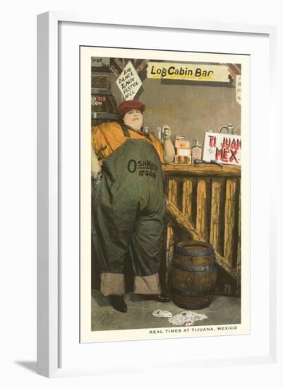 Fat Lady at Log Cabin Bar, Tijuana, Mexico-null-Framed Art Print