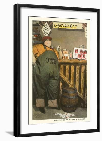 Fat Lady at Log Cabin Bar, Tijuana, Mexico-null-Framed Art Print