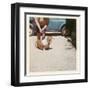 Fat Lady with Fat Basset Hound-null-Framed Art Print