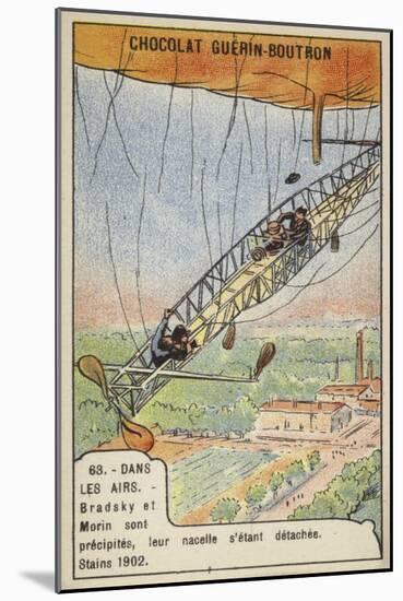 Fatal Accident of the Aeronauts Bradsky and Morin, Paris, 1902-null-Mounted Giclee Print