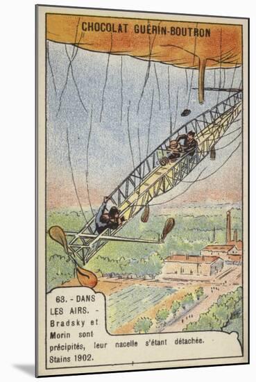 Fatal Accident of the Aeronauts Bradsky and Morin, Paris, 1902-null-Mounted Giclee Print