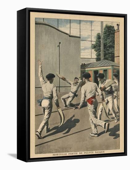 Fatal Basque Pelota, Illustration from 'Le Petit Journal', Supplement Illustre, 26th May 1907-French School-Framed Stretched Canvas
