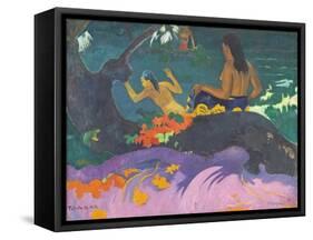 Fatata Te Miti (By the Sea) 1892-Paul Gauguin-Framed Stretched Canvas