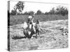 Father and Child in a Field, India-null-Stretched Canvas