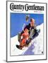 "Father and Child on Sled," Country Gentleman Cover, February 1, 1934-Henry Hintermeister-Mounted Giclee Print