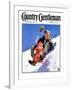 "Father and Child on Sled," Country Gentleman Cover, February 1, 1934-Henry Hintermeister-Framed Giclee Print