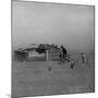 Father and Children Outside Wooden Shack That Serves as their House in the Dust Bowl-null-Mounted Photographic Print