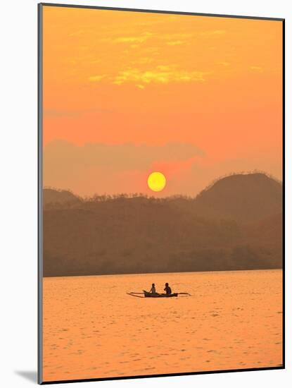 Father and daughter fishing at sunset near Lewolin Village-Stuart Westmorland-Mounted Photographic Print