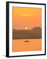 Father and daughter fishing at sunset near Lewolin Village-Stuart Westmorland-Framed Photographic Print