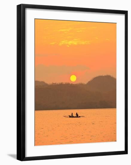 Father and daughter fishing at sunset near Lewolin Village-Stuart Westmorland-Framed Photographic Print