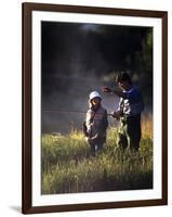 Father and Daughter Fishing-null-Framed Photographic Print