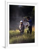 Father and Daughter Fishing-null-Framed Photographic Print