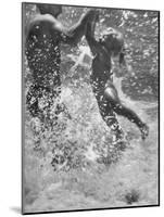 Father and Daughter Playing in the Surf at Jones Beach-Alfred Eisenstaedt-Mounted Photographic Print