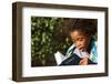 Father and daughter reading the Bible, Lome, Togo-Godong-Framed Photographic Print