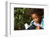 Father and daughter reading the Bible, Lome, Togo-Godong-Framed Photographic Print