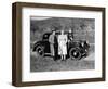 Father and Mother Stand with their Son Sitting on the Hood of their Mercedes Automobile, Ca. 1950-null-Framed Photographic Print