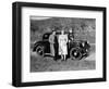 Father and Mother Stand with their Son Sitting on the Hood of their Mercedes Automobile, Ca. 1950-null-Framed Photographic Print