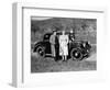 Father and Mother Stand with their Son Sitting on the Hood of their Mercedes Automobile, Ca. 1950-null-Framed Photographic Print