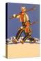 Father and Son Alpine Skiers-null-Stretched Canvas