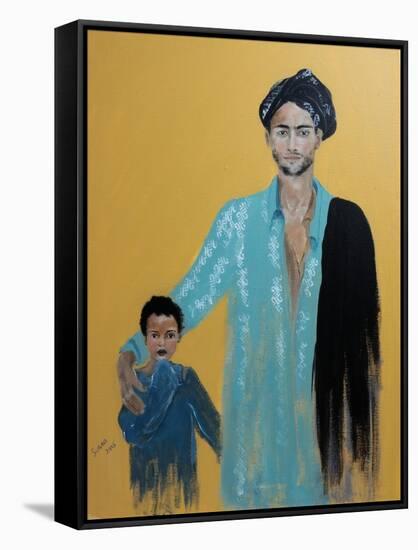 Father and Son from the Rayo Wollo People Ethiopia, 2015-Susan Adams-Framed Stretched Canvas