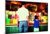 Father and Son Looking at Books Through a Shop Window, New York-Sabine Jacobs-Mounted Photographic Print