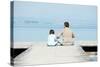 Father and Son on a Sea Dock-zurijeta-Stretched Canvas