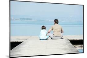 Father and Son on a Sea Dock-zurijeta-Mounted Photographic Print