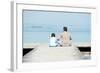 Father and Son on a Sea Dock-zurijeta-Framed Photographic Print