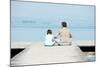 Father and Son on a Sea Dock-zurijeta-Mounted Photographic Print