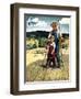 "Father and Son on Hay Wagon," Country Gentleman Cover, June 1, 1944-Newell Convers Wyeth-Framed Premium Giclee Print