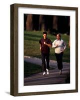 Father and Son Out for a Fitness Run-Paul Sutton-Framed Photographic Print