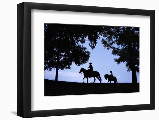 Father and Son Riding Horses-William P. Gottlieb-Framed Photographic Print