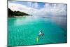 Father and Son Snorkeling in a Tropical Ocean-BlueOrange Studio-Mounted Photographic Print