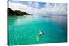 Father and Son Snorkeling in a Tropical Ocean-BlueOrange Studio-Stretched Canvas