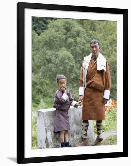 Father and Son, Trongsa, Bhutan-Angelo Cavalli-Framed Photographic Print
